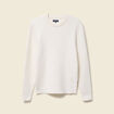 Pull col rond manches longues ecru homme
