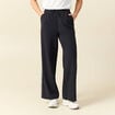 Pantalon taille haute bleu marine femme