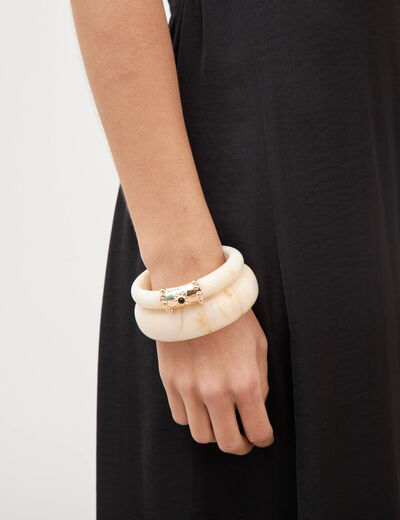 Lot de 2 bracelets ivoire femme