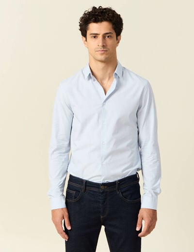 Chemise manches longues bleu ciel homme