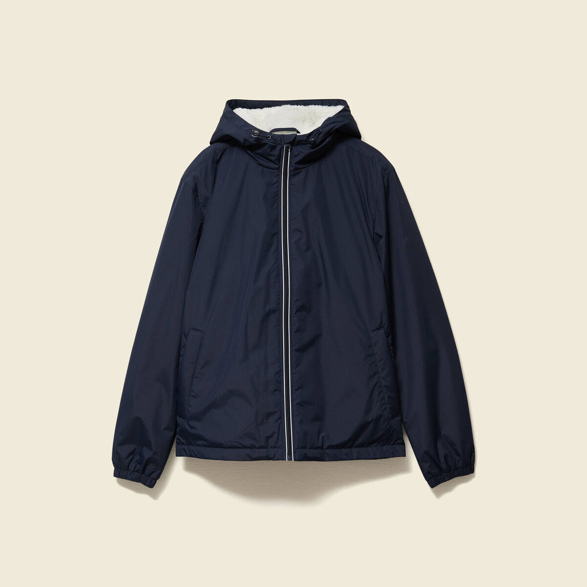 Parka courte droite effet polaire bleu marine homme