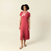 Robe longue droite rose framboise femme
