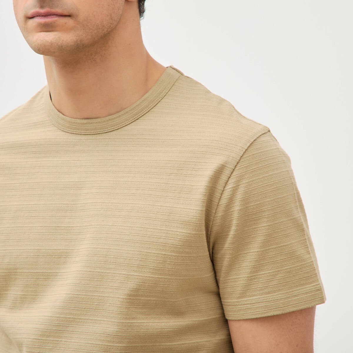 T-shirt manches courtes beige fonce homme