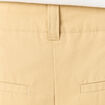 Pantalon large cropped taille haute beige femme
