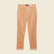 Pantalon chino velours côtelé marron clair femme