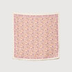 Foulard carr&eacute; satin ecru femme