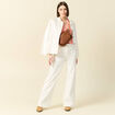 Gilet manches 3/4 rose saumon femme