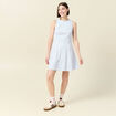 Robe sans manches col montant ecru femme