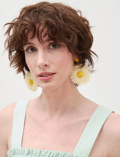 Boucles d'oreilles jaune clair femme