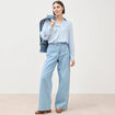 Blouse manches longues bleu femme