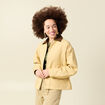 Veste oversize mi-longue en coton beige femme