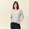 Pull à manches longues gris clair femme