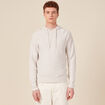 Pull à capuche ecru homme