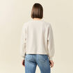 Sweat manches longues oversize creme femme