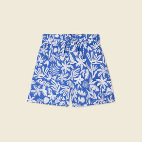 short droite taille haute bleu femme Short droite taille haute bleu femme