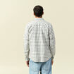 Chemise droite courte en coton ecru homme