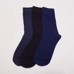 Lot 3 paires de chaussettes homme unies bleu marine homme