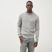 Pull droit tweed manches longues gris homme