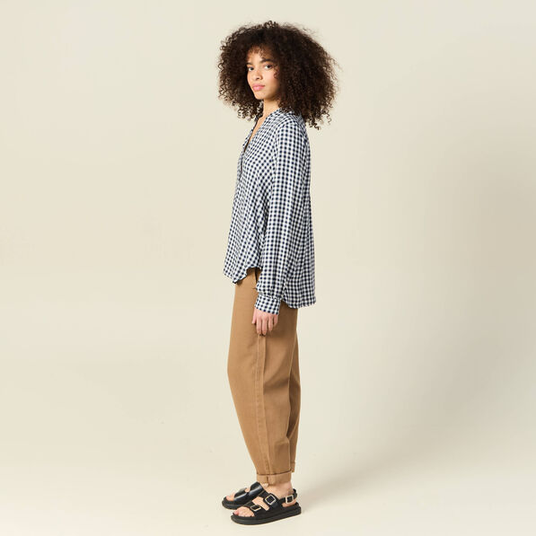 Blouse manches longues bleu marine femme