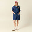 Robe jeans manches courtes denim stone femme