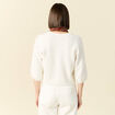 Gilet manches 3/4 blanc femme