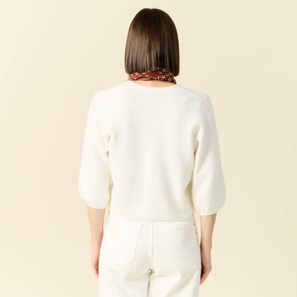 gilet manches 34 blanc femme Gilet manches 3/4 blanc femme
