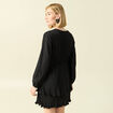 Robe patineuse courte manches longues noir femme