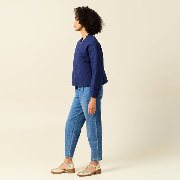 gilet matelasse bleu fonce femme Gilet matelassé bleu foncé femme