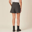 Short paperbag taille haute gris foncé femme