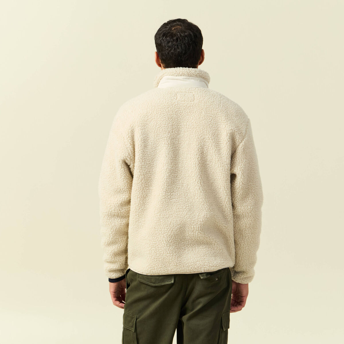 Sweat effet polaire manches longues sable homme