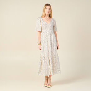 robe longue evasee fluide blanc femme Robe longue évasée fluide blanc femme