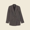Veste blazer double boutonnage gris femme