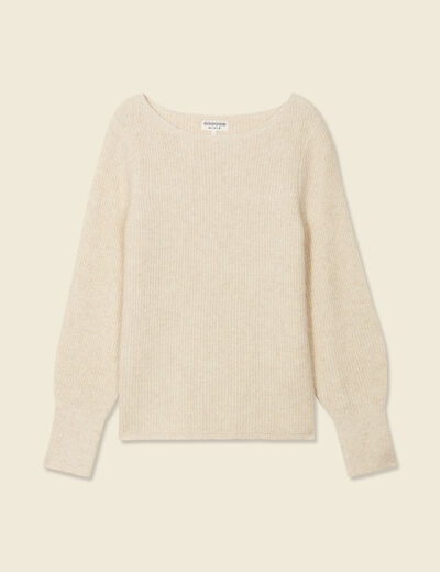 Pull manches longues creme femme