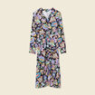 Robe midi droite multicolore femme