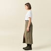 Jupe midi crayon ceinturée vert kaki femme
