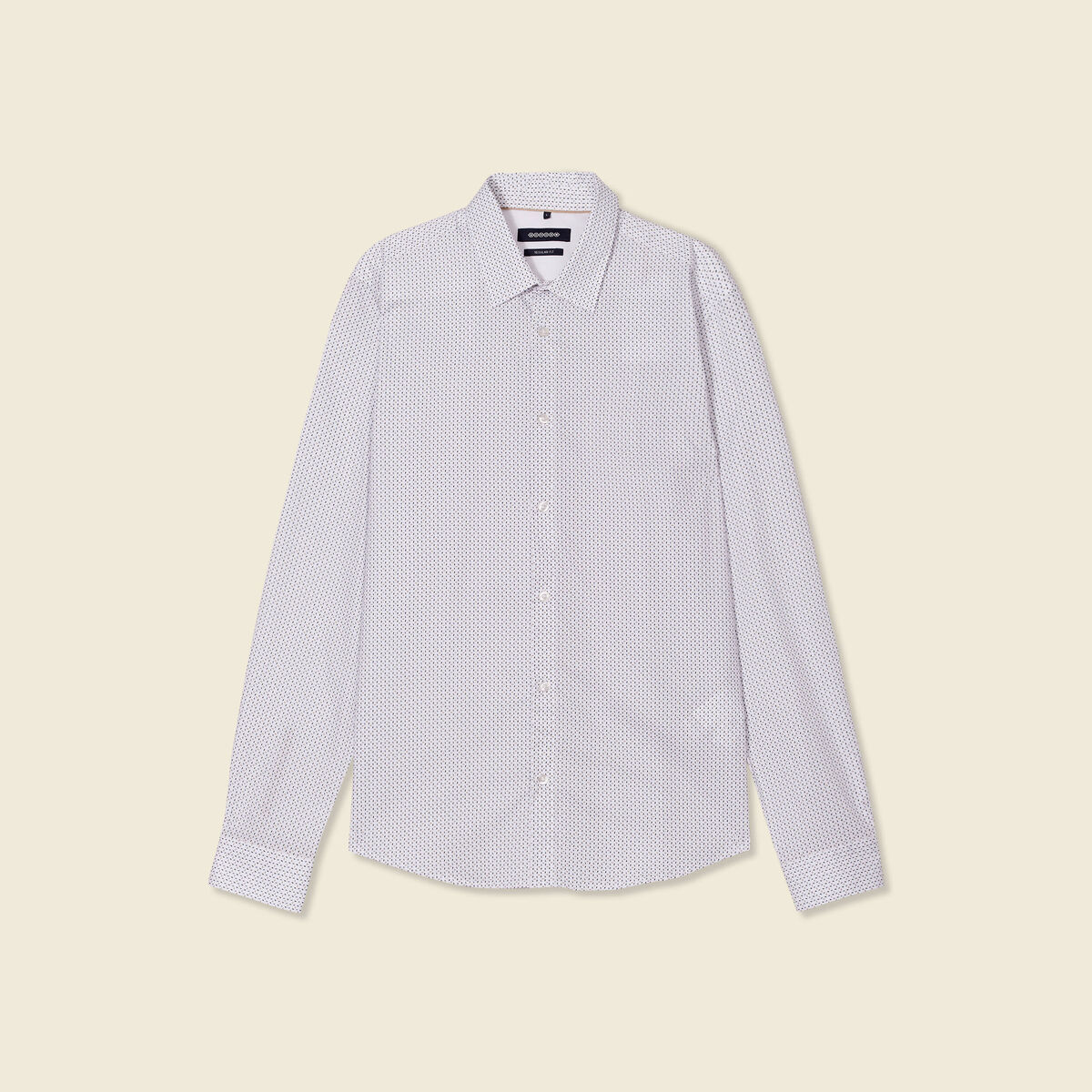 Chemise en coton manches longues blanc homme