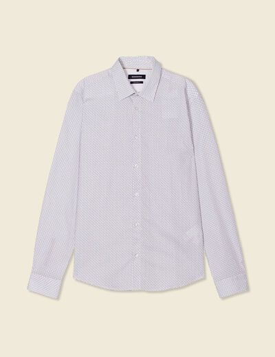 Chemise en coton manches longues blanc homme