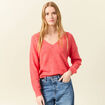 Pull manches longues orange femme