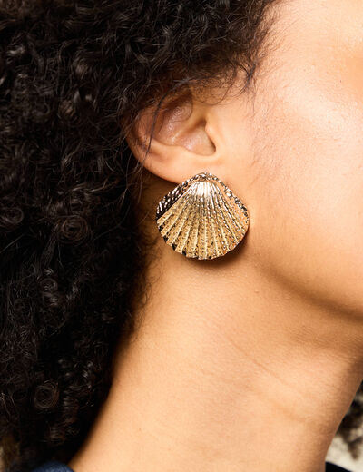 Boucles d'oreilles clous couleur or femme