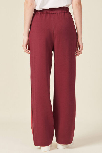Pantalon jogging large prune femme