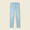 Jeans slim taille haute 7/8ème denim bleach femme