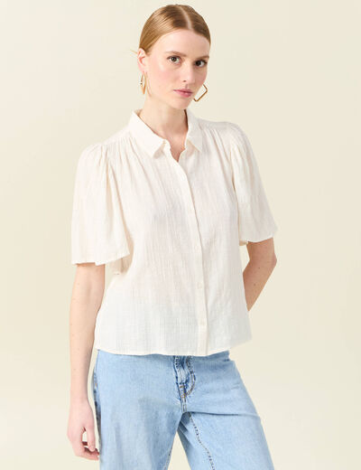 Chemise manches courtes creme femme