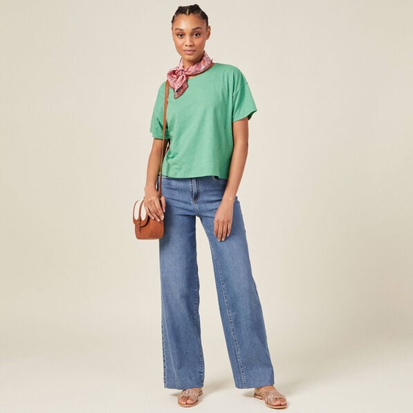 t shirt manches courtes vert femme T-shirt manches courtes vert femme