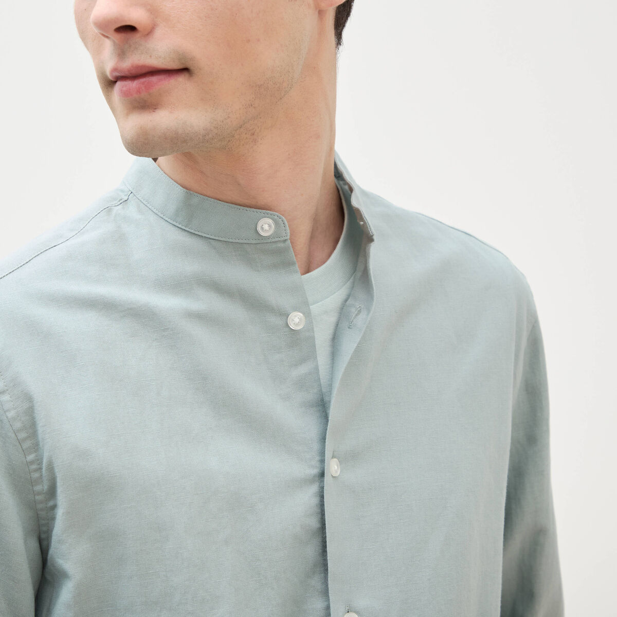 Chemise manches longues vert clair homme