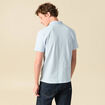 Polo cintr&eacute; en coton manches courtes bleu clair homme