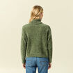 Pull col roul&eacute; manches longues vert kaki femme
