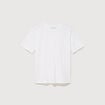 T-shirt droit col rond manches courtes blanc femme