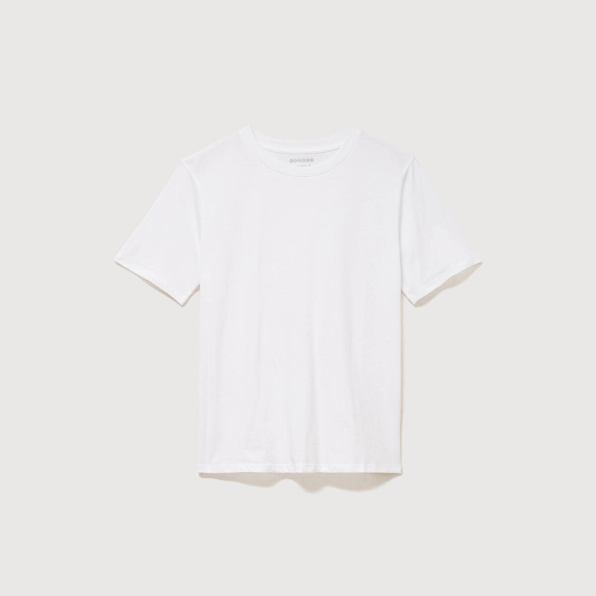 T-shirt droit col rond manches courtes blanc femme