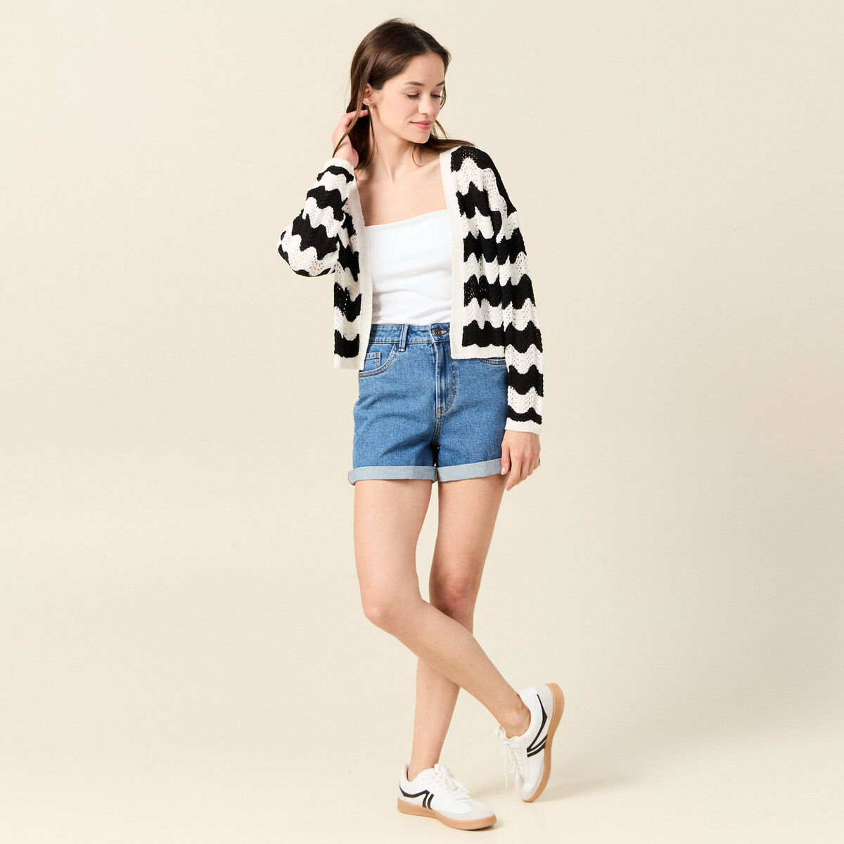 Gilet ajouré éco-responsable noir femme