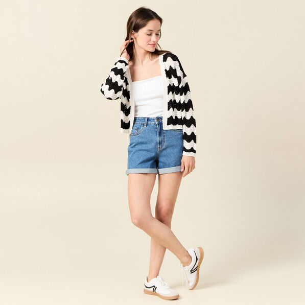 Gilet ajouré éco-responsable noir femme
